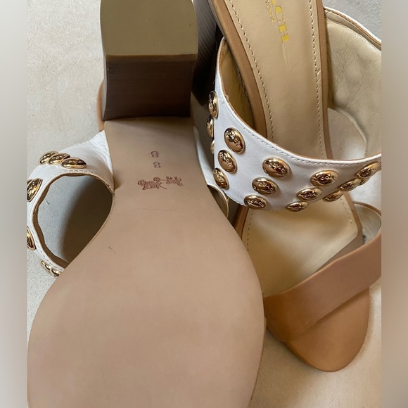 Coach gold embellished sandal heels - Picture 4 of 6